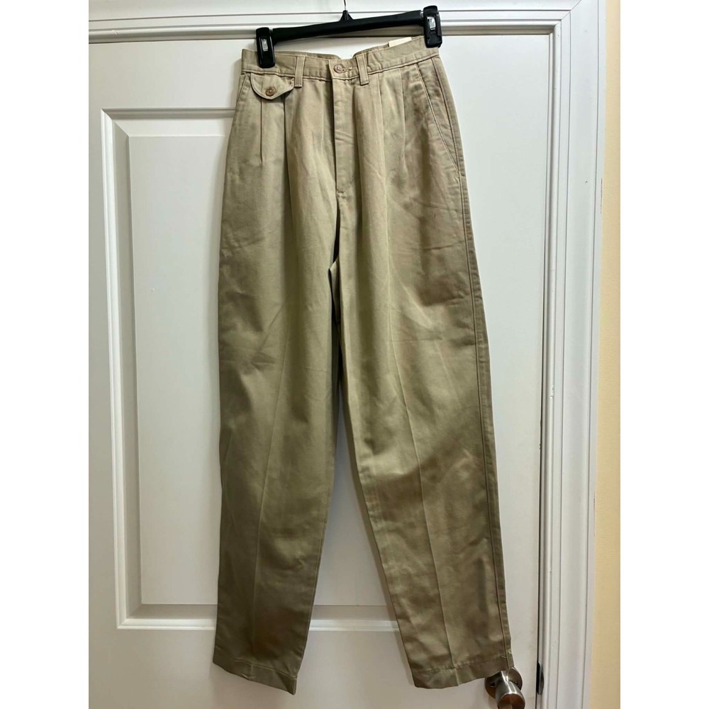 Lee Womens 6 Medium Khaki Pleated High Rise Tapered Pants Vintage Career